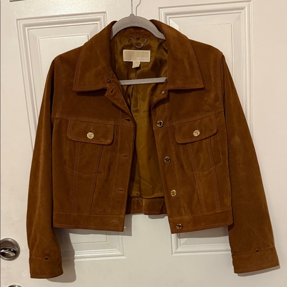 Michael Kors Tan Suede Utility Jacket